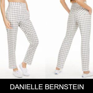 Danielle Bernstein Zip Up Straight Leg Plaid Pants